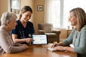 Premier Homecare Services Blog/Articles older individual discussing case management
