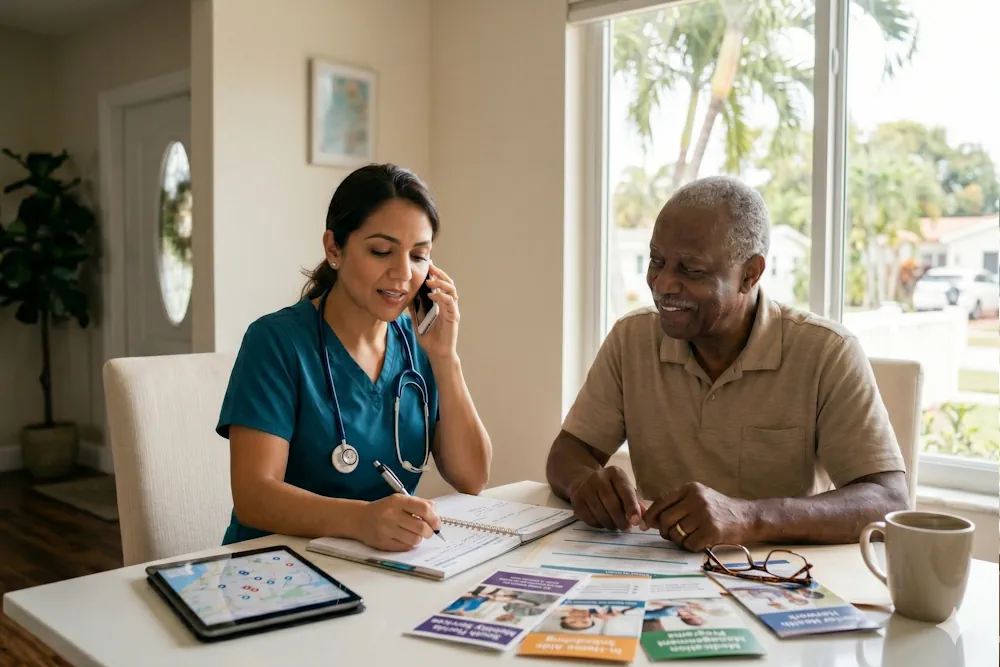 Miami Nurse Case Management for South Florida Seniors A care advocate discussing with a patient in Miami