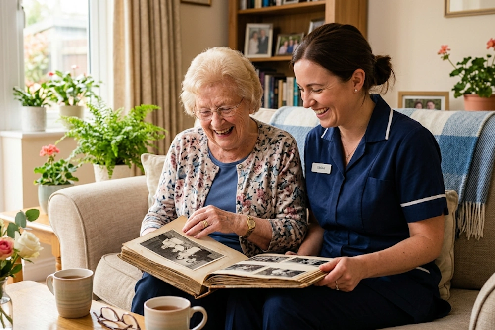 Dementia Care at Home in South Florida Premier Homecare caregiver providing companionship and memory care in Miami