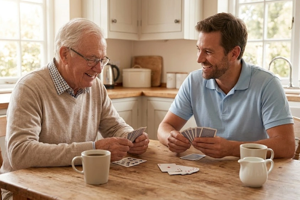 Dementia Care at Home in South Florida Compassionate caregiver providing dementia care at home in South Florida