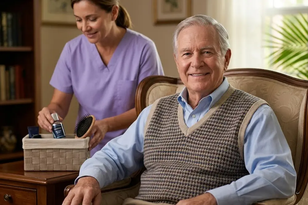 Senior Hygiene Care Services: What Families Should Know Caregiver providing senior hygiene care services in a comfortable home setting